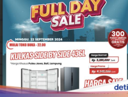 Kulkas Side by Side Diskon Hampir 3 Juta Ke Transmart Full Day Sale