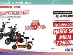 Sepeda Listrik Diskon Tembus 50% Ke Transmart Full Day Sale Hari Ini