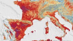 Penampakan Eropa Bersama Satelit Di Gelombang Panas, Merah Membara