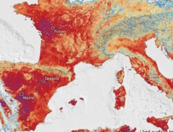 Penampakan Eropa Bersama Satelit Di Gelombang Panas, Merah Membara